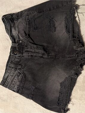 wild fable Black Denim Low-Rise Shorts